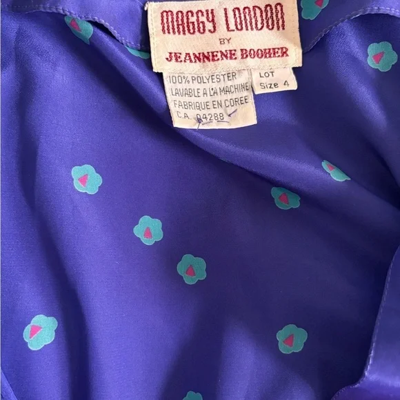 Vintage Maggie London Purple/Blue Dress - Picture 8 of 8